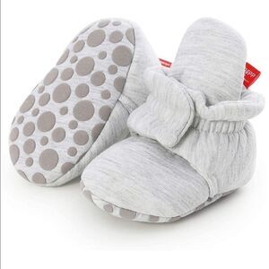 BABIES non skid soft booties silver
